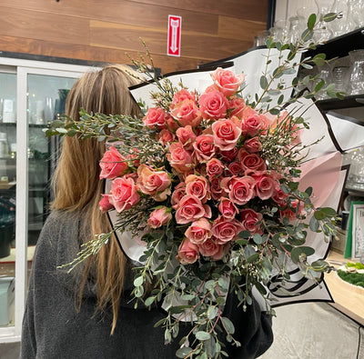 Grande Sweetheart Rose Wrapped Bouquet