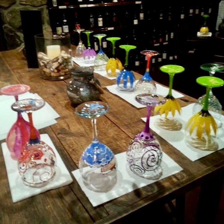 Hand painted Wine Glasses