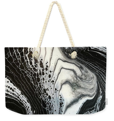 Black and White Granite Pour - Weekender Tote Bag