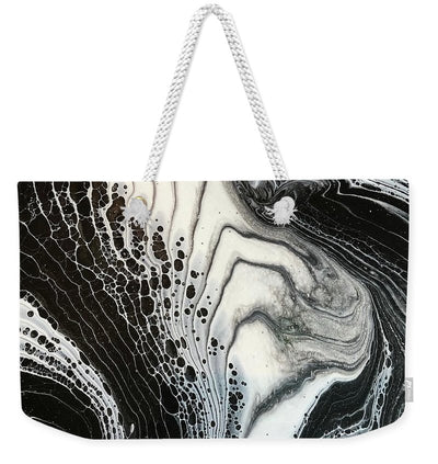 Black and White Granite Pour - Weekender Tote Bag